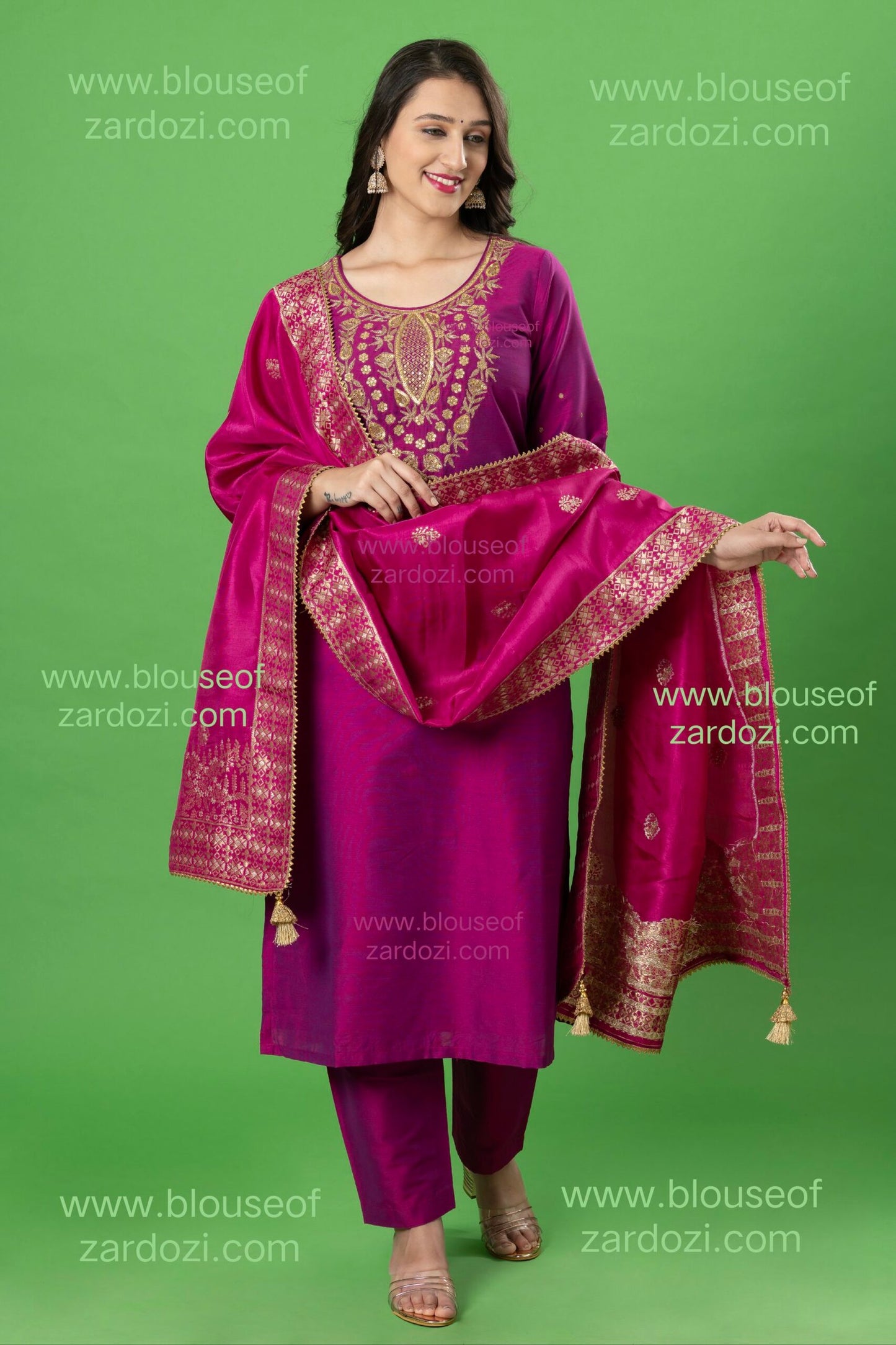Meganta Hand Work Designer Readymade Salwar Suit