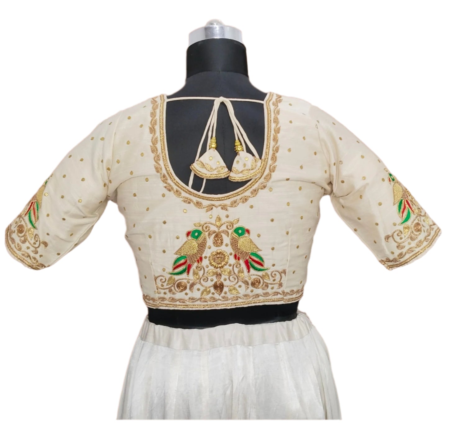Gujarati Patola Blouse – Parrot Motif