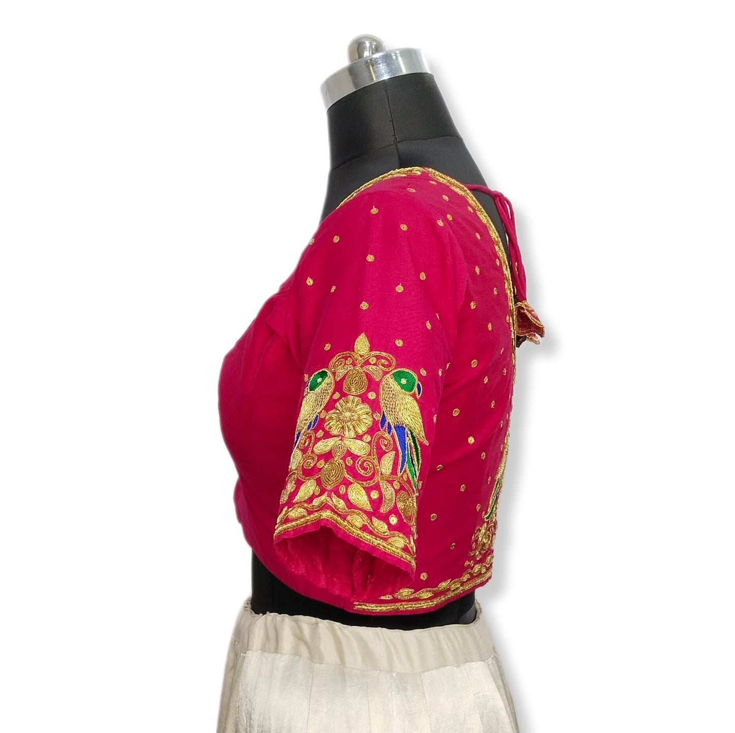 Gujarati Patola Blouse – Parrot Motif