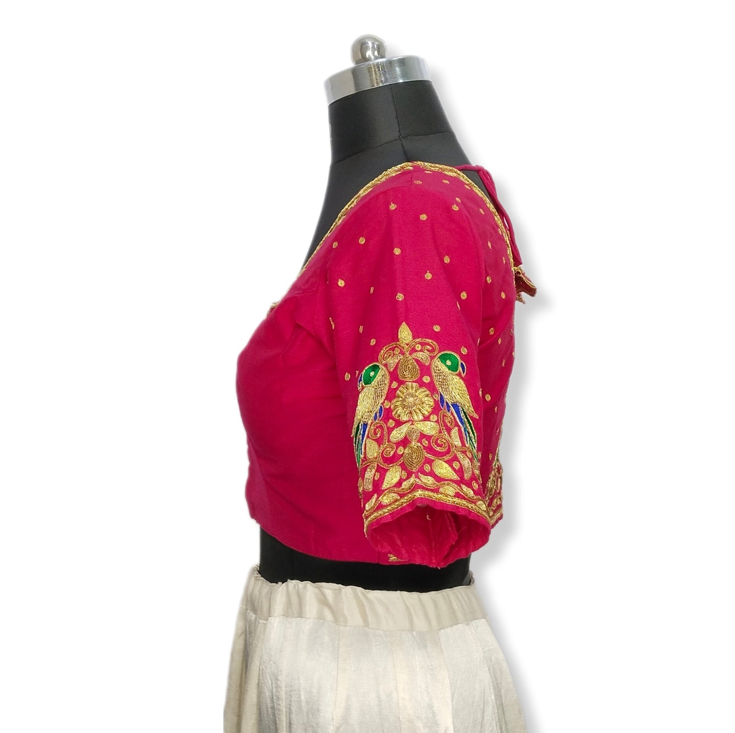 Gujarati Patola Blouse – Parrot Motif