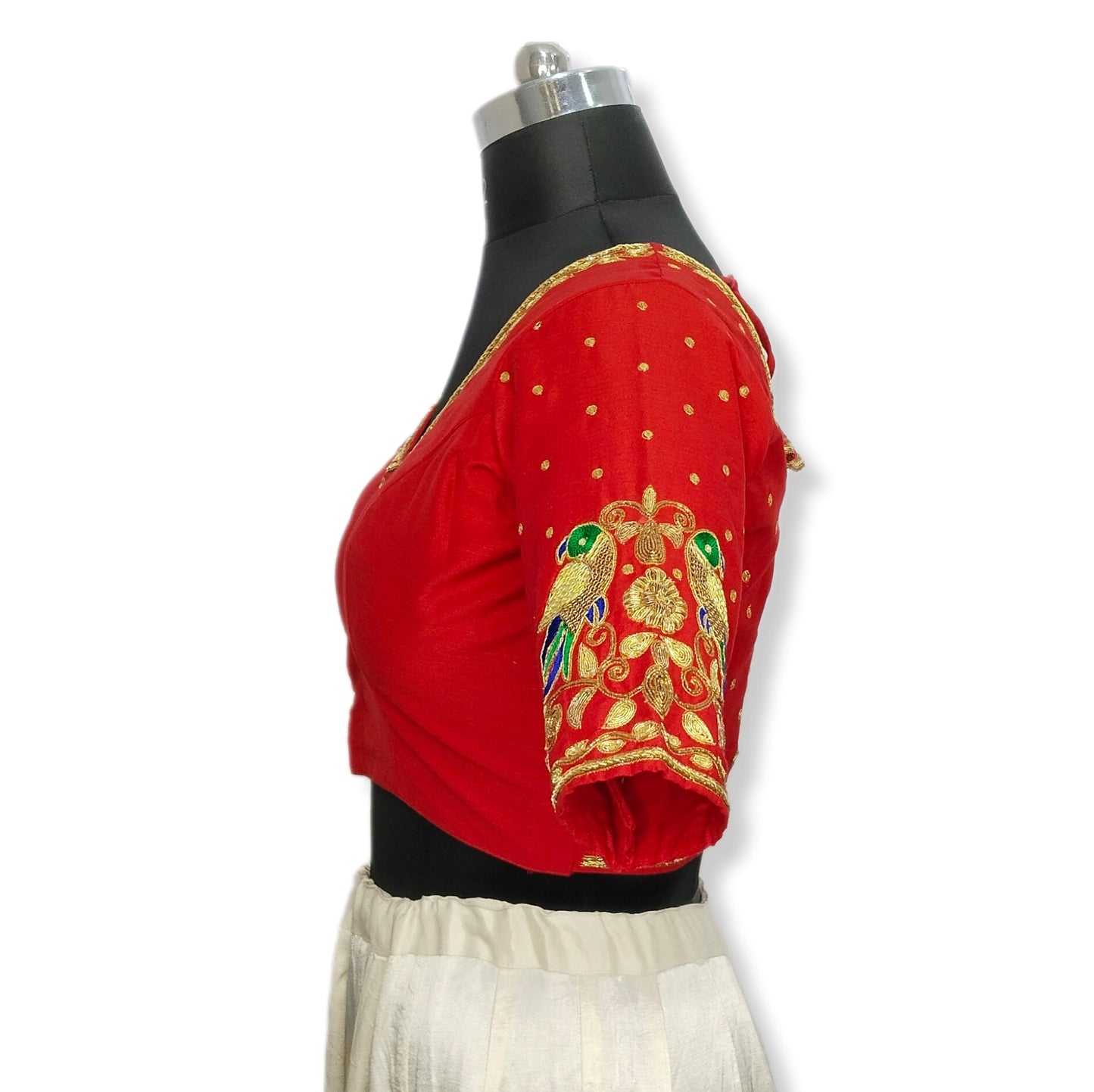 Gujarati Patola Blouse – Parrot Motif