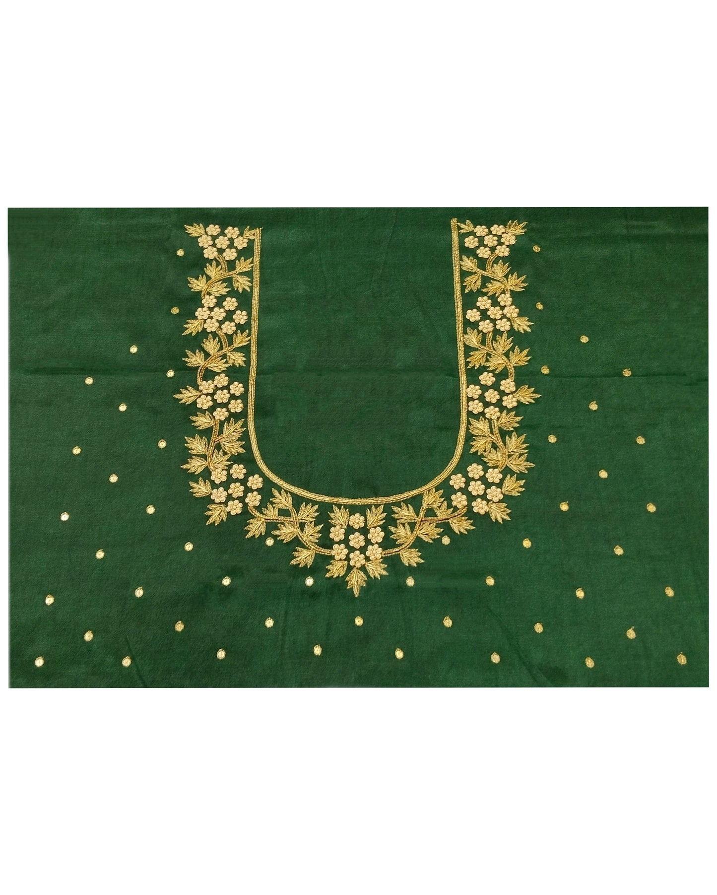 Riwaayat - Handcrafted Blouse Pieces (Bottel Green )