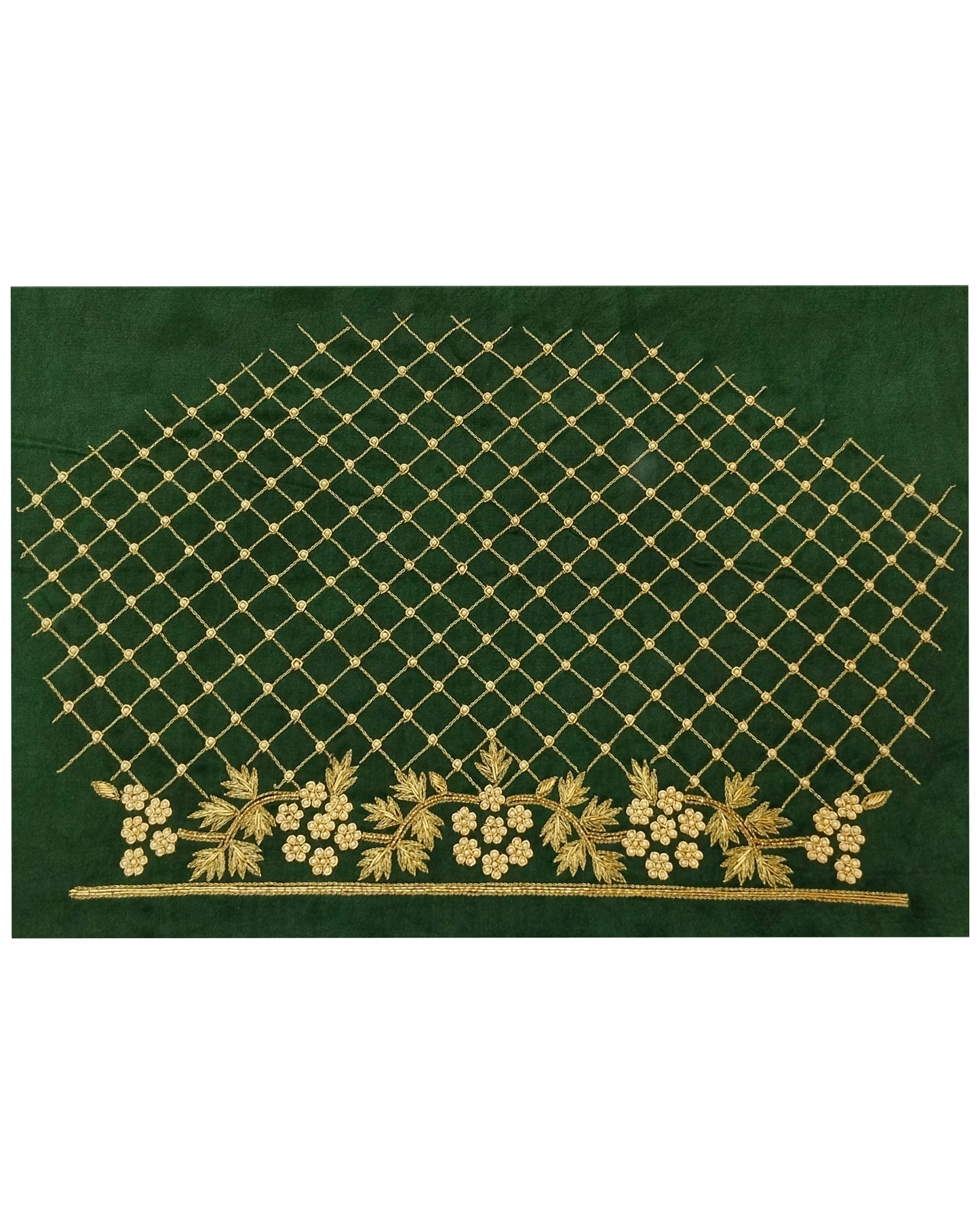 Riwaayat - Handcrafted Blouse Pieces (Bottel Green )