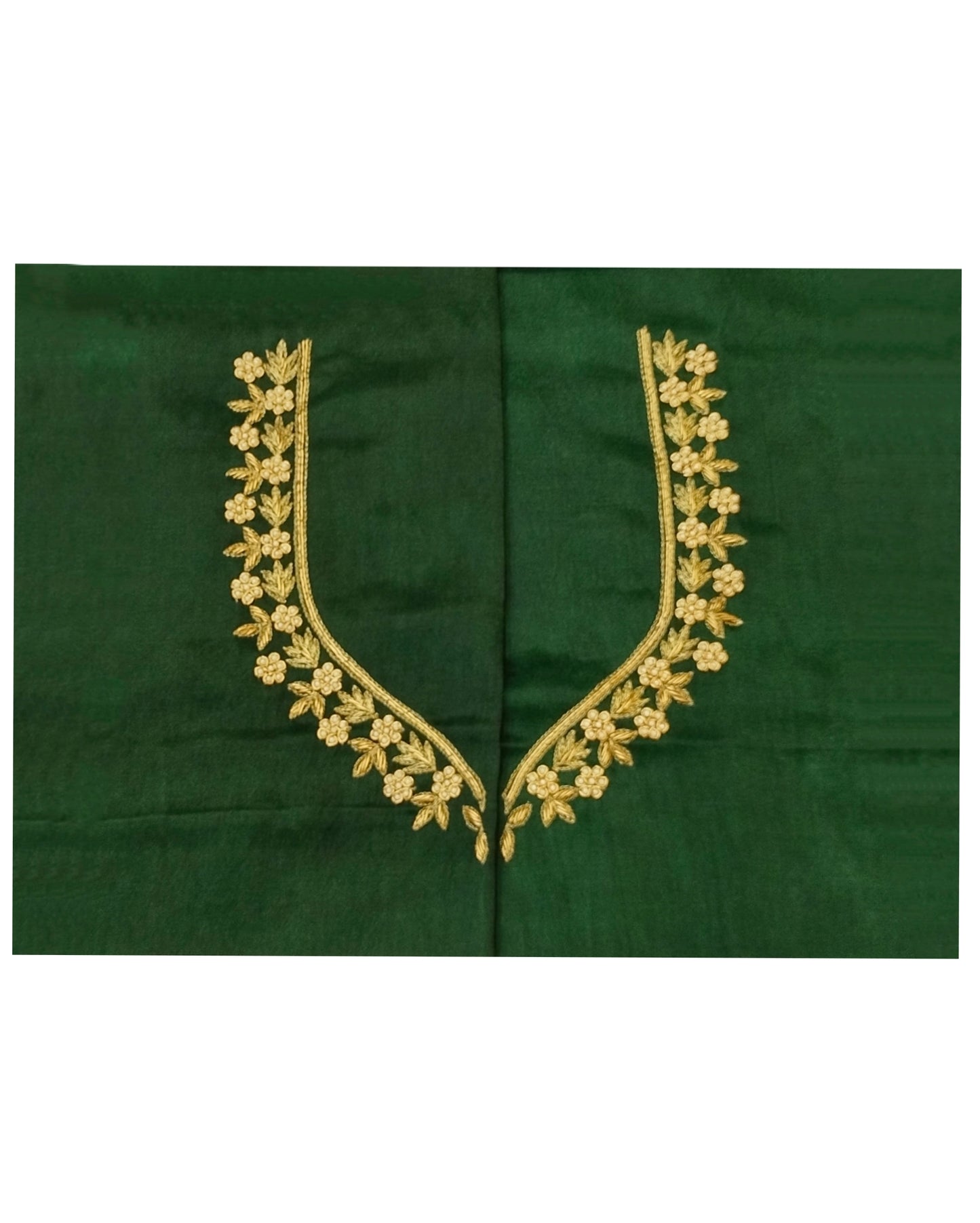 Riwaayat - Handcrafted Blouse Pieces (Bottel Green )