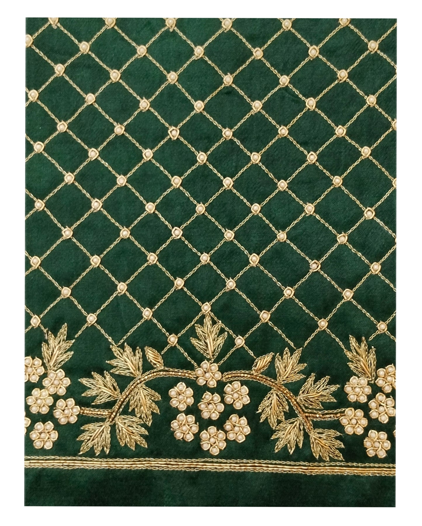 Riwaayat - Handcrafted Blouse Pieces (Bottel Green )