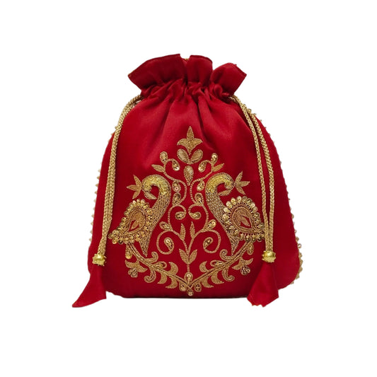 Designer potli batwa red