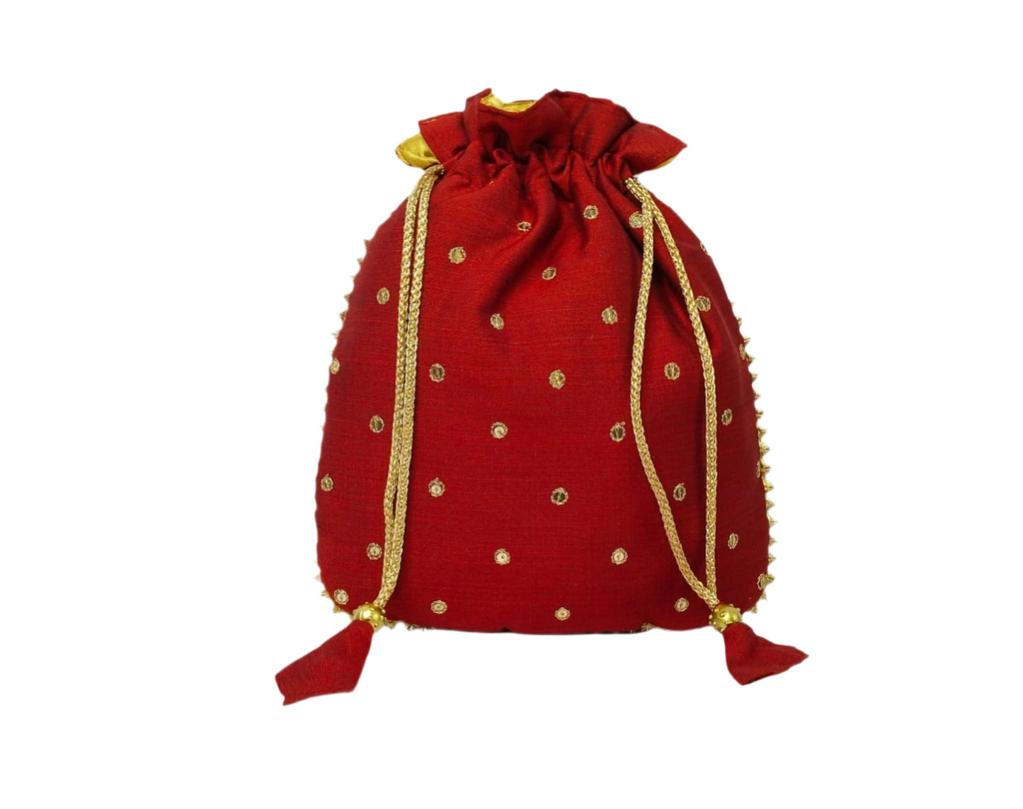 Beautiful beads work potli batwa (Red)