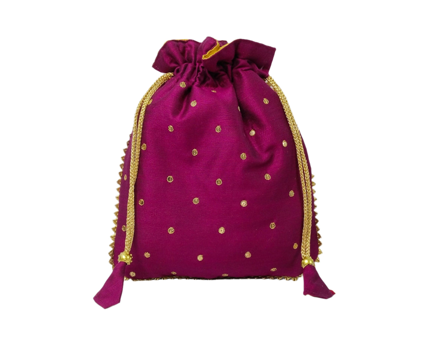 Beautiful beads work potli batwa (Magenta)