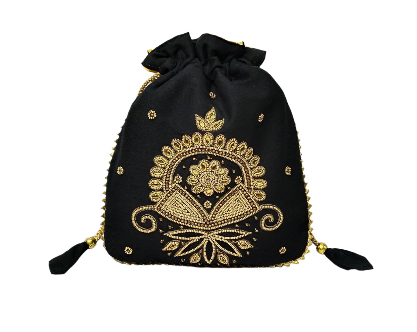 Beautiful Beads work Potli Bags and Purse (Black)