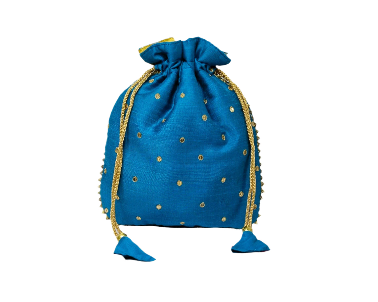 Beautiful beads work potli batwa (Sky Blue)