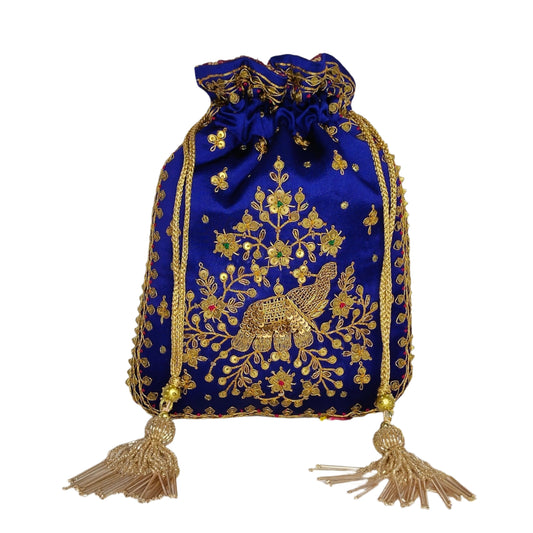 Elephent Marodi Work Potli Batwa (Royal Blue)
