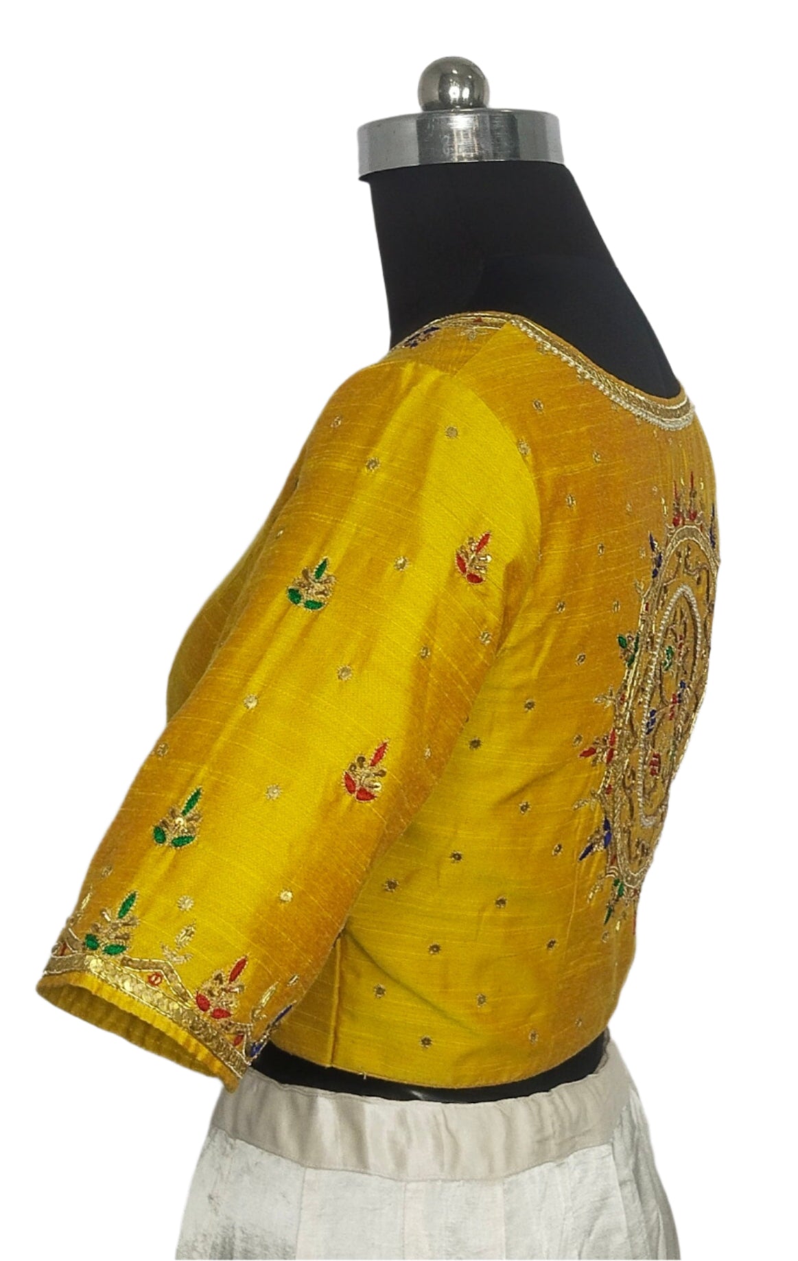 Ethnic Elegance Mandala Butta Blouse (Mustard Yellow)