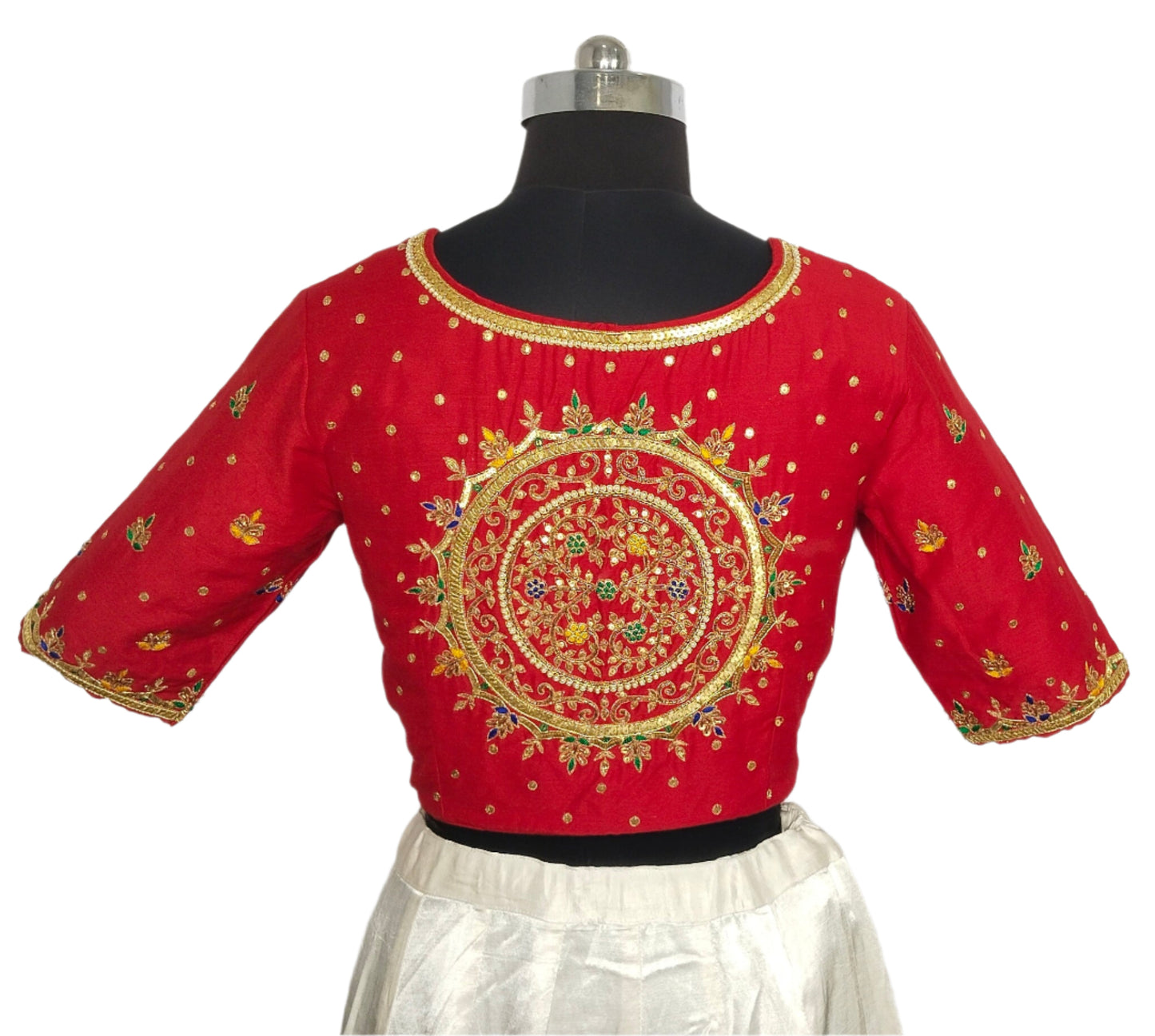 Ethnic Elegance Mandala Butta Blouse (Red)