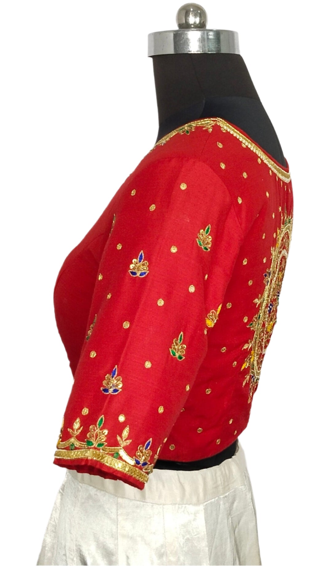 Ethnic Elegance Mandala Butta Blouse (Red)