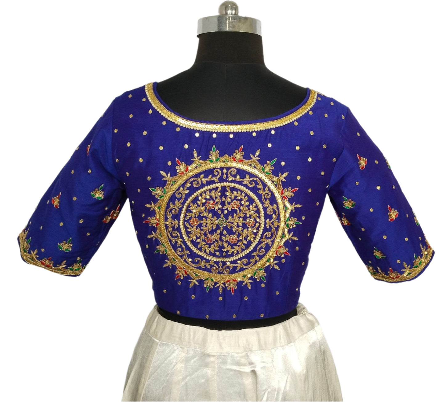 Ethnic Elegance Mandala Butta Blouse (Royal Blue)