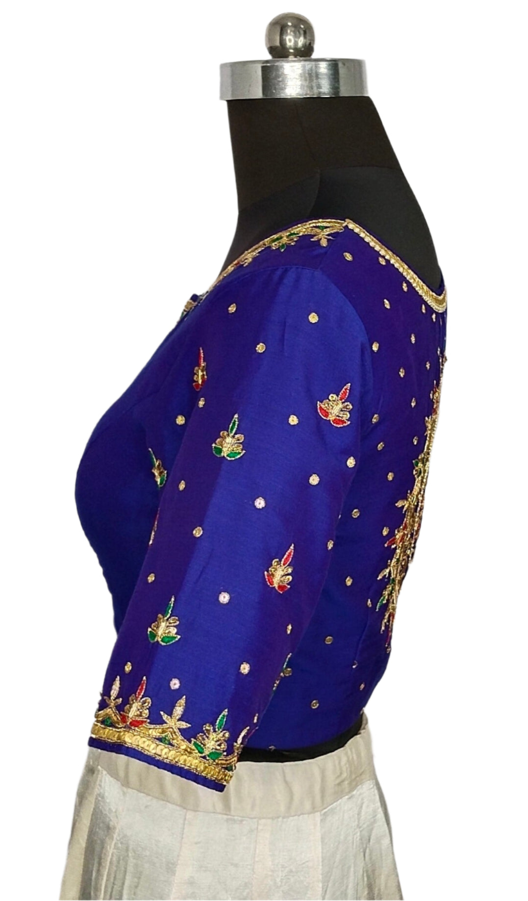 Ethnic Elegance Mandala Butta Blouse (Royal Blue)