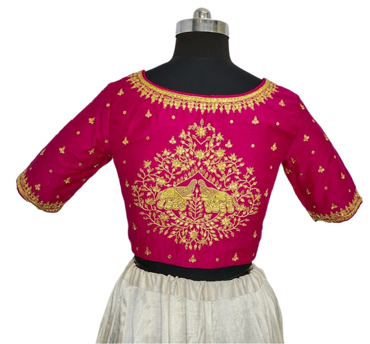Artisan Crafted Elephant Marodi Blouse (Pink)