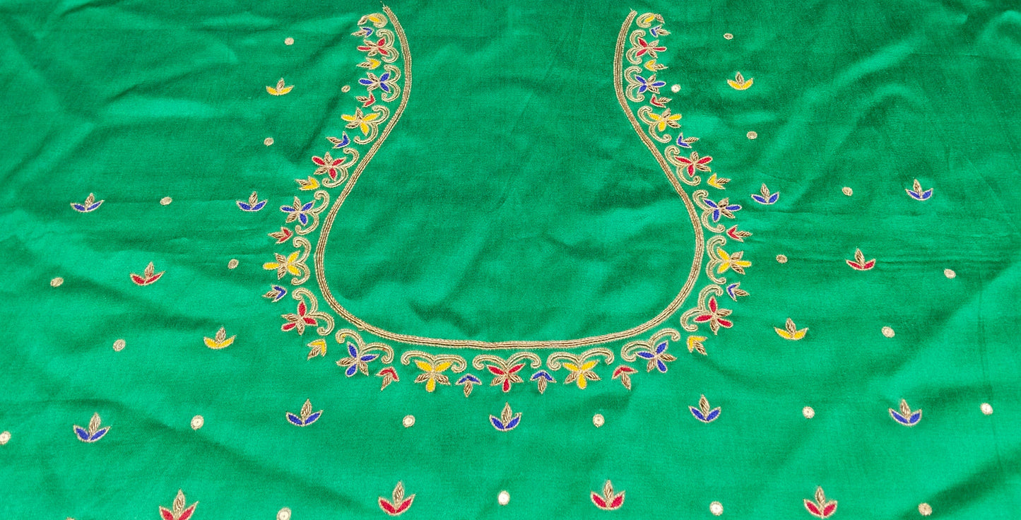 Noor-e-Zardozi – Silk Designer Blouse pis. (Green)