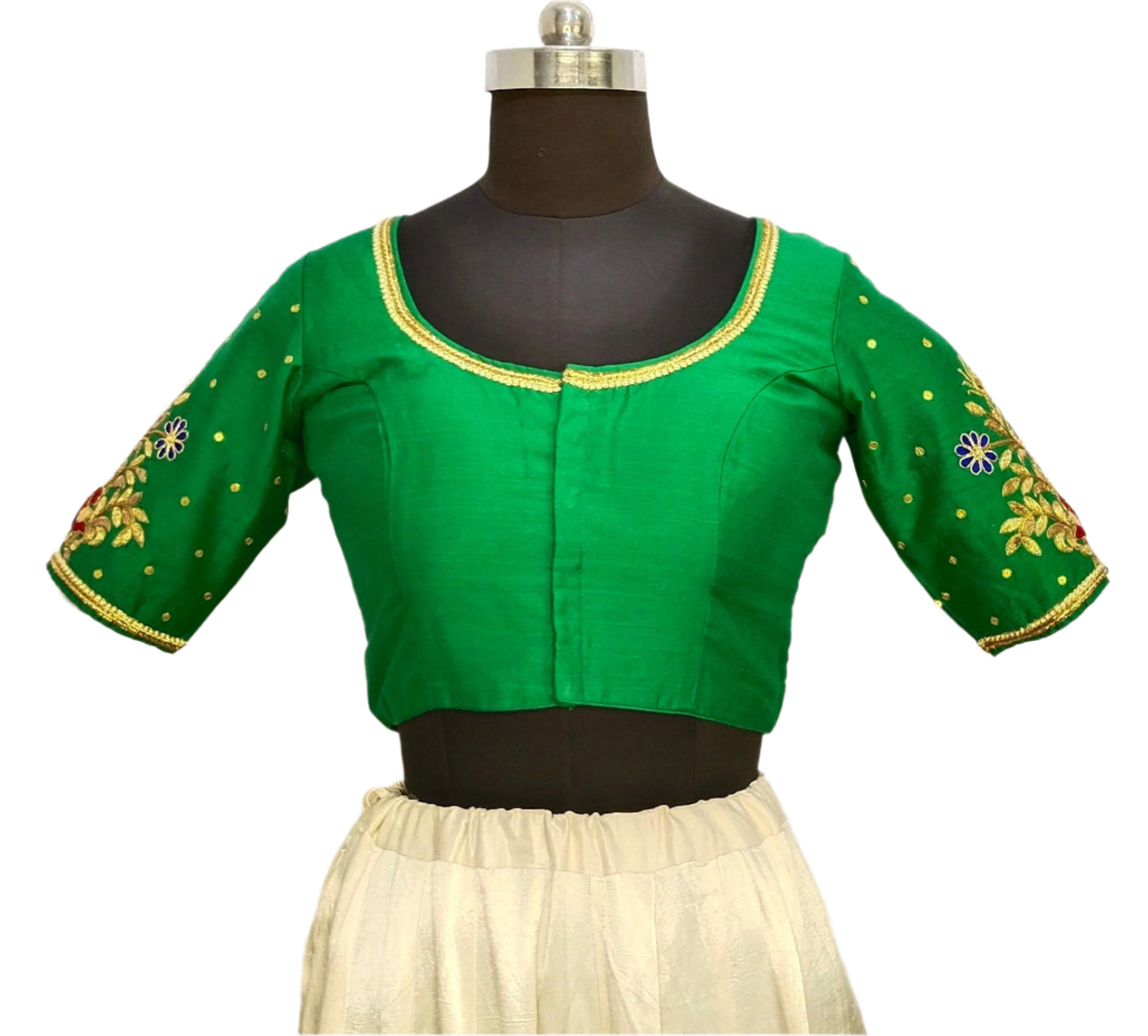 Beautiful Peacock Zardozi Designer Blouse (Green)