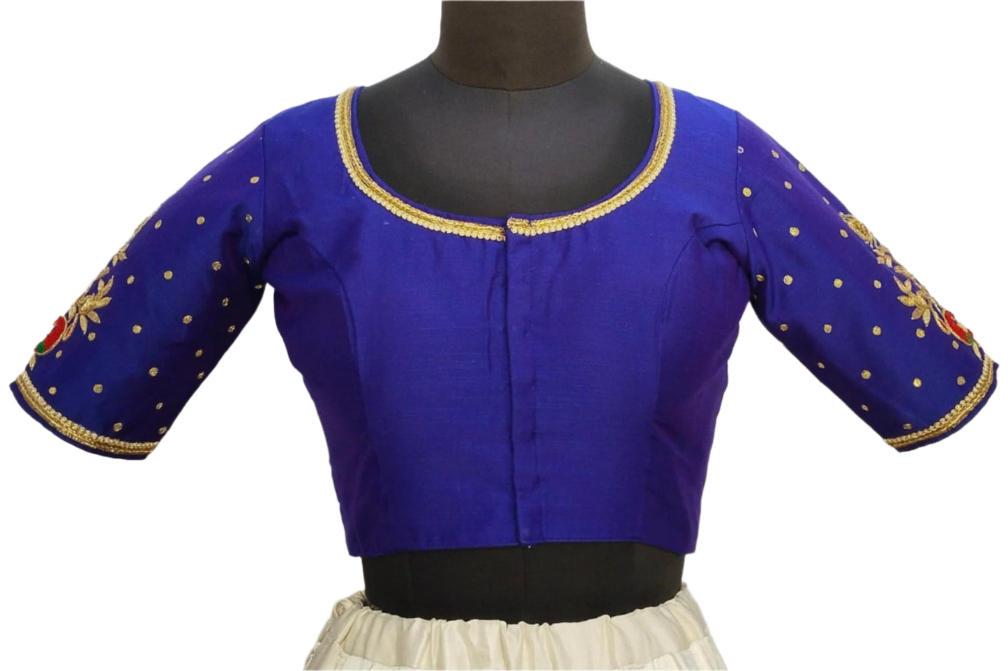 Beautiful Peacock Zardozi Designer Blouse (Royal Blue)