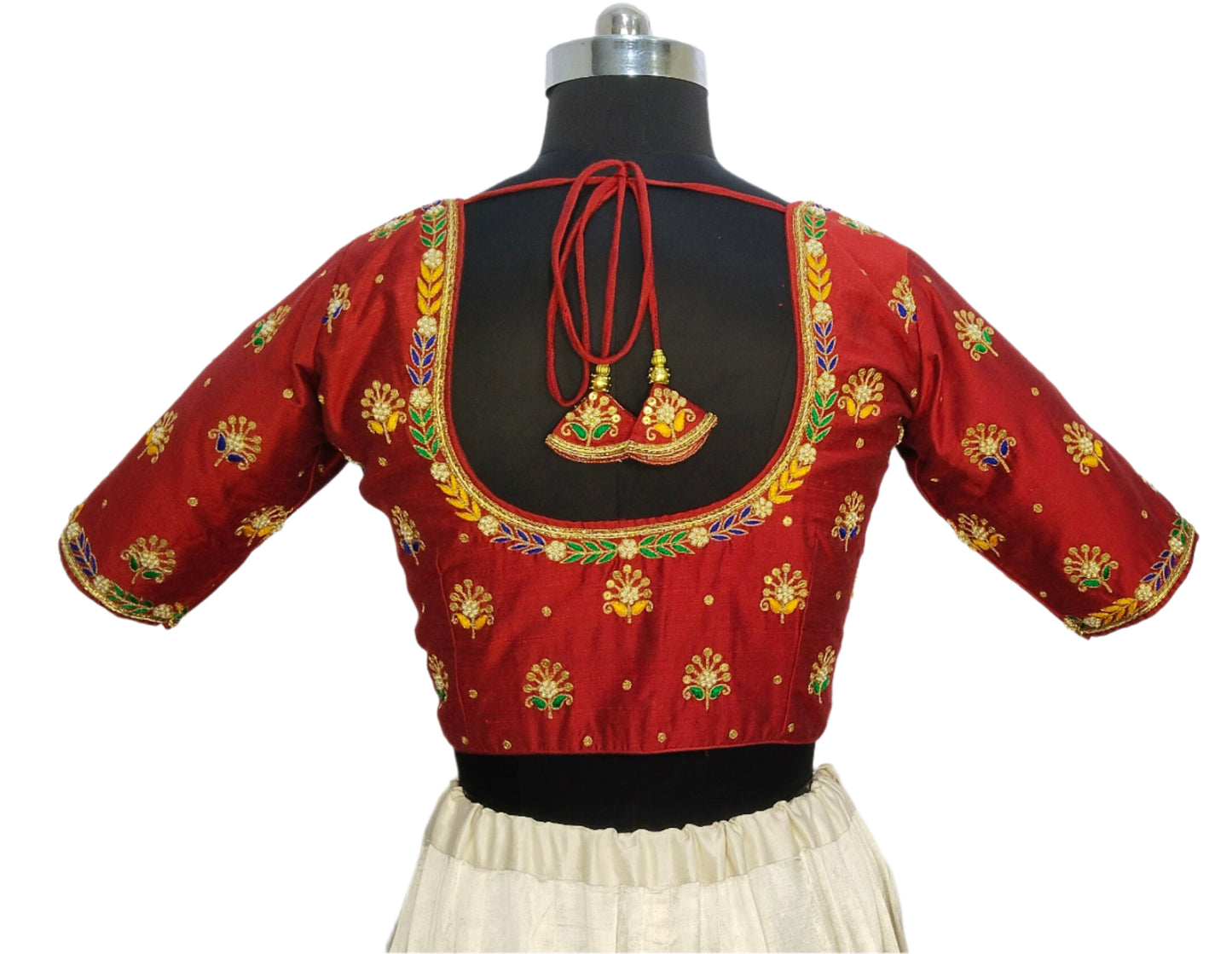 Heritage Blouse – Zardozi Embroidered with Round cut Design