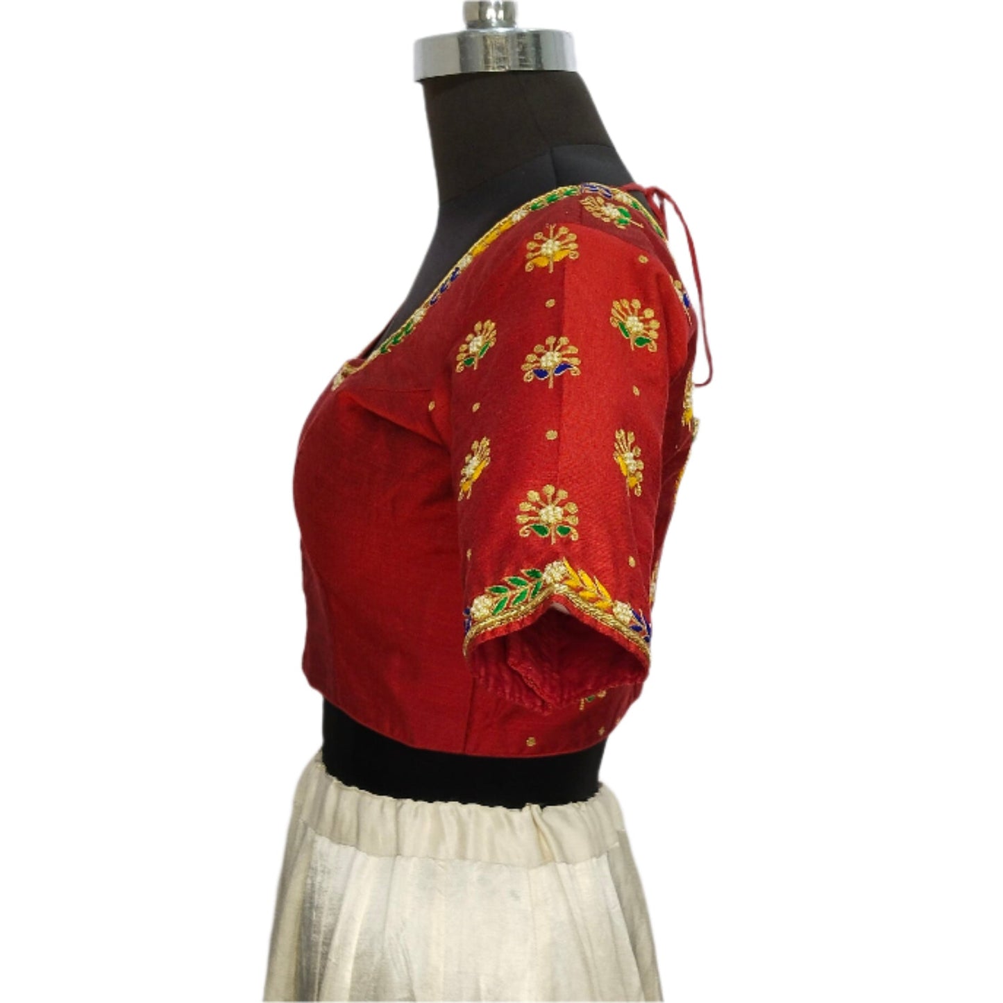 Heritage Blouse – Zardozi Embroidered with Round cut Design