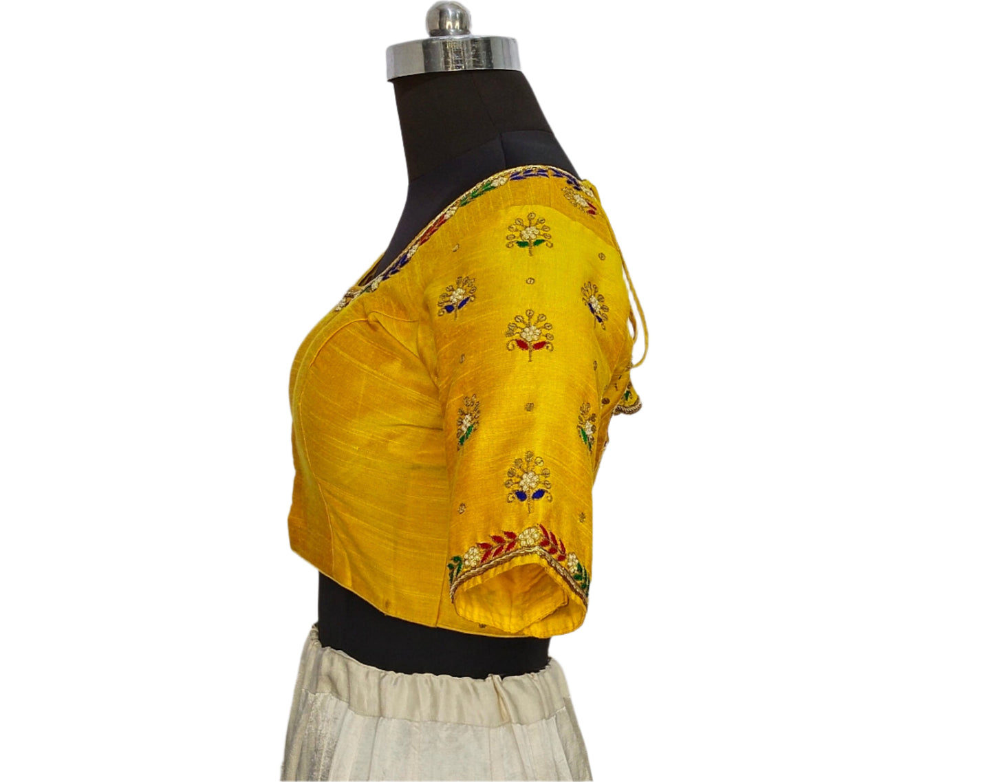 Heritage Blouse – Zardozi Embroidered with Round cut Design