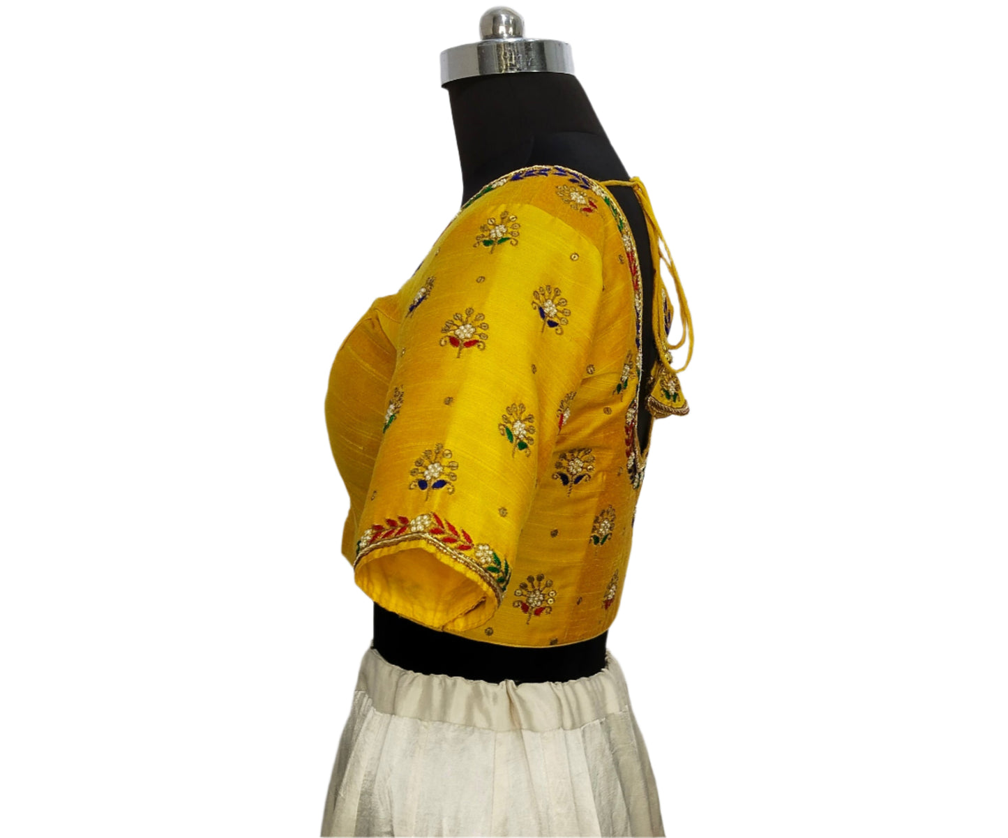 Heritage Blouse – Zardozi Embroidered with Round cut Design