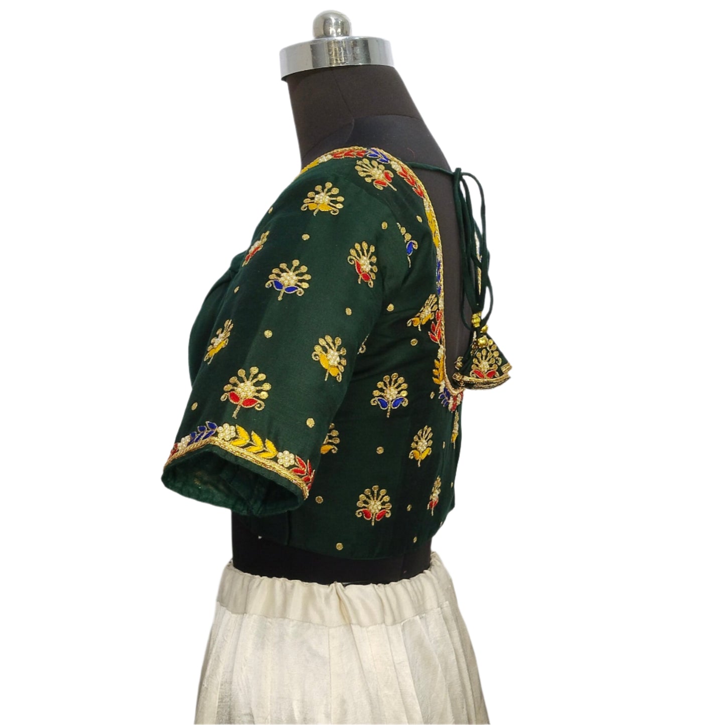 Heritage Blouse – Zardozi Embroidered with Round cut Design