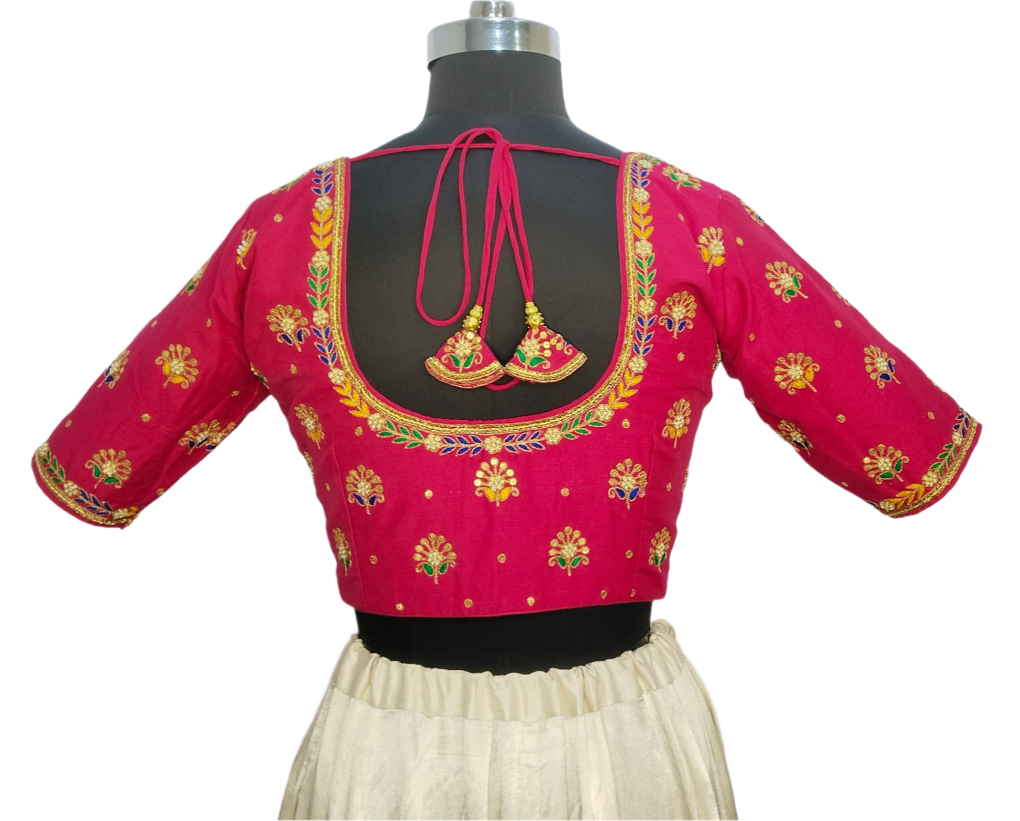 Heritage Blouse – Zardozi Embroidered with Round cut Design