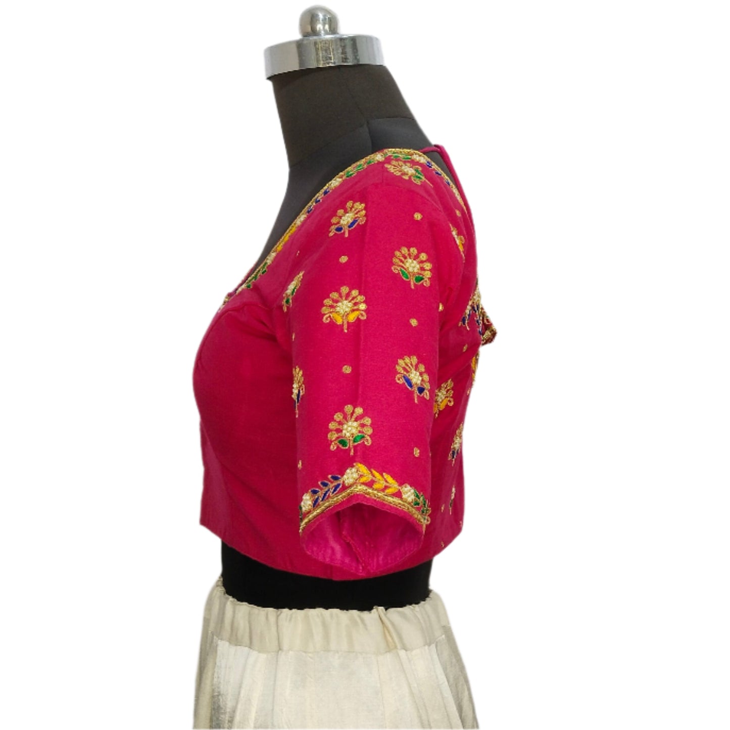 Heritage Blouse – Zardozi Embroidered with Round cut Design