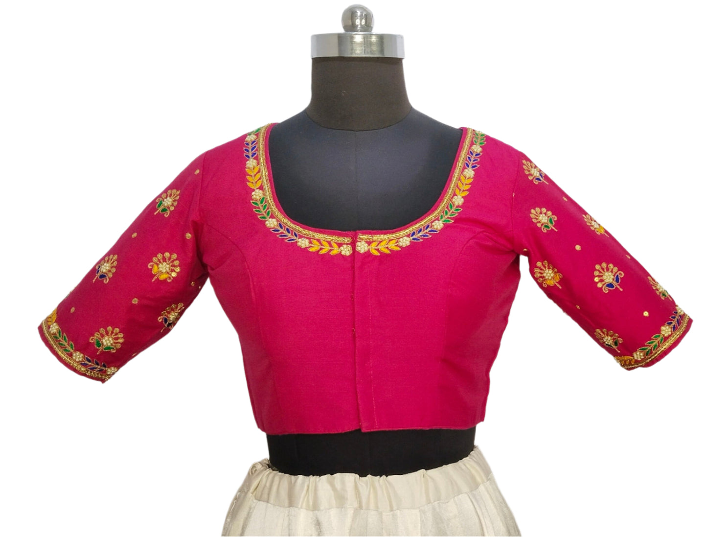 Heritage Blouse – Zardozi Embroidered with Round cut Design