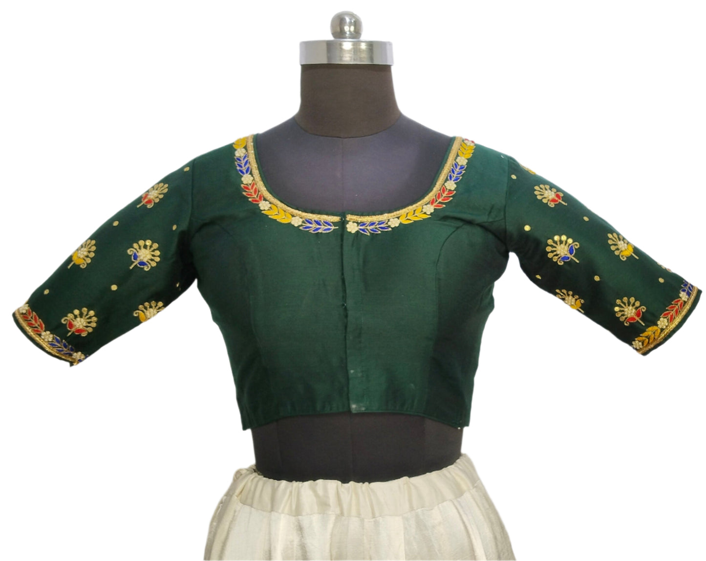 Heritage Blouse – Zardozi Embroidered with Round cut Design