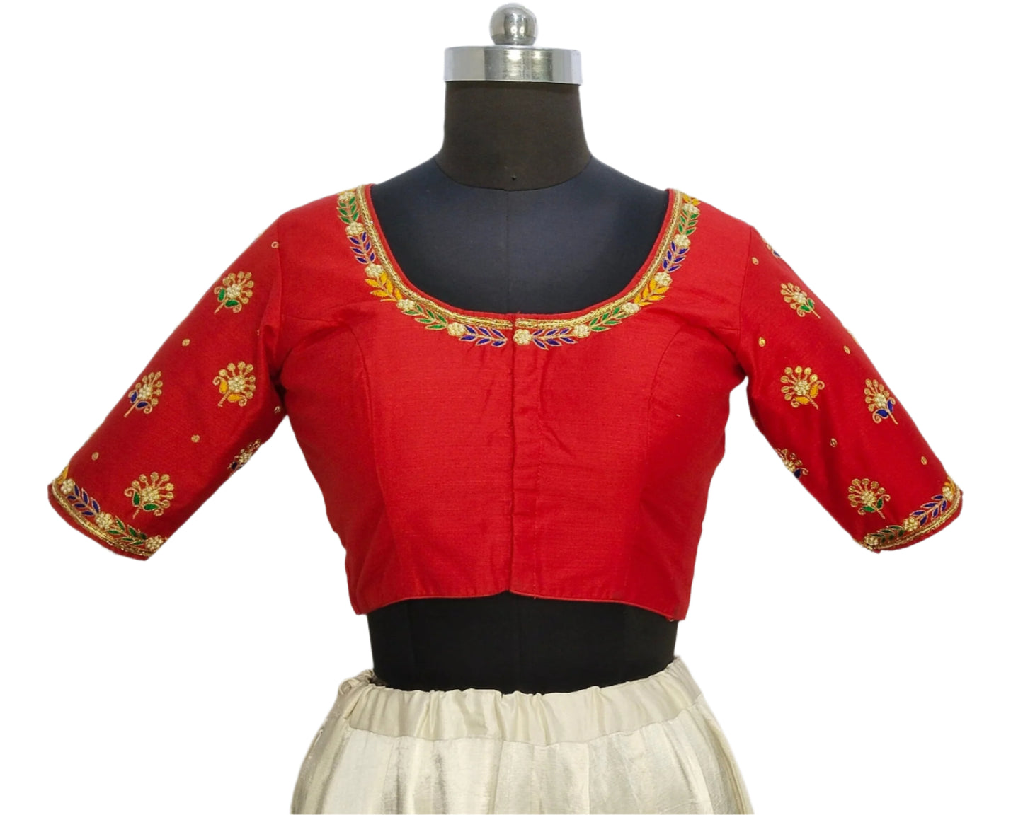 Heritage Blouse – Zardozi Embroidered with Round cut Design