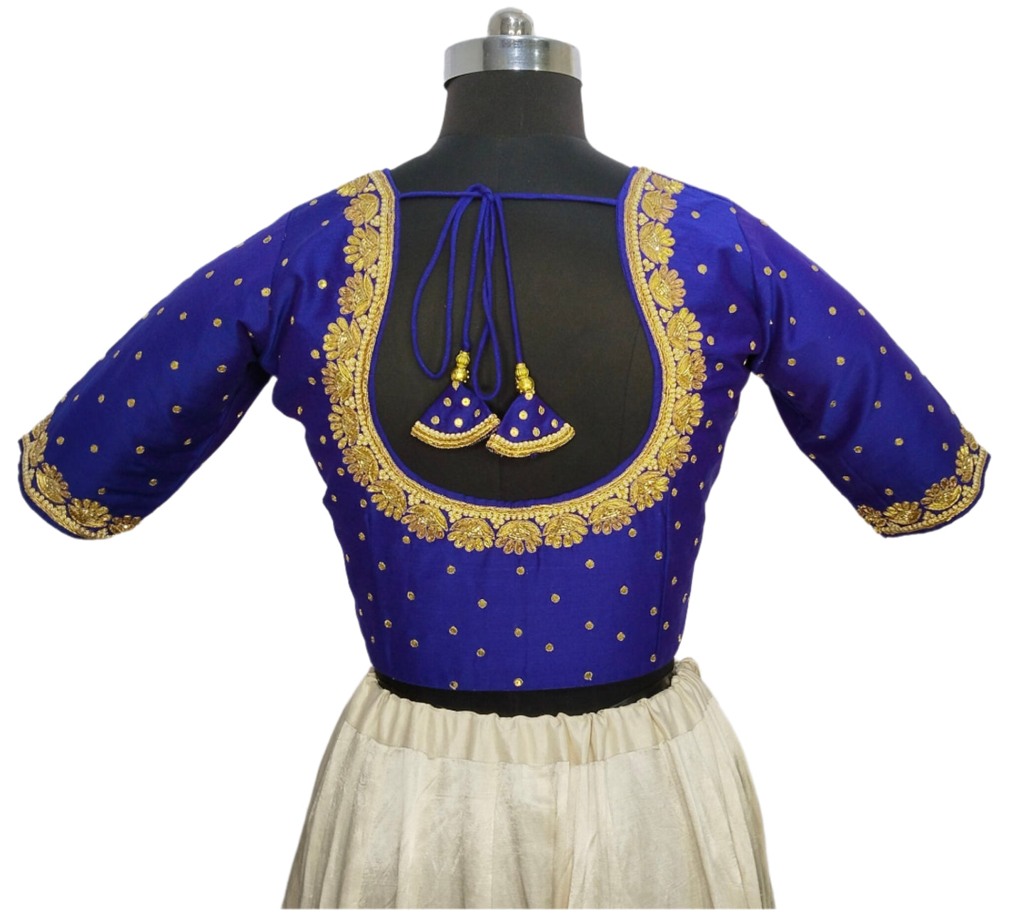Regal Sabiya Handcrafted Zardozi Blouse (Royal Blue)