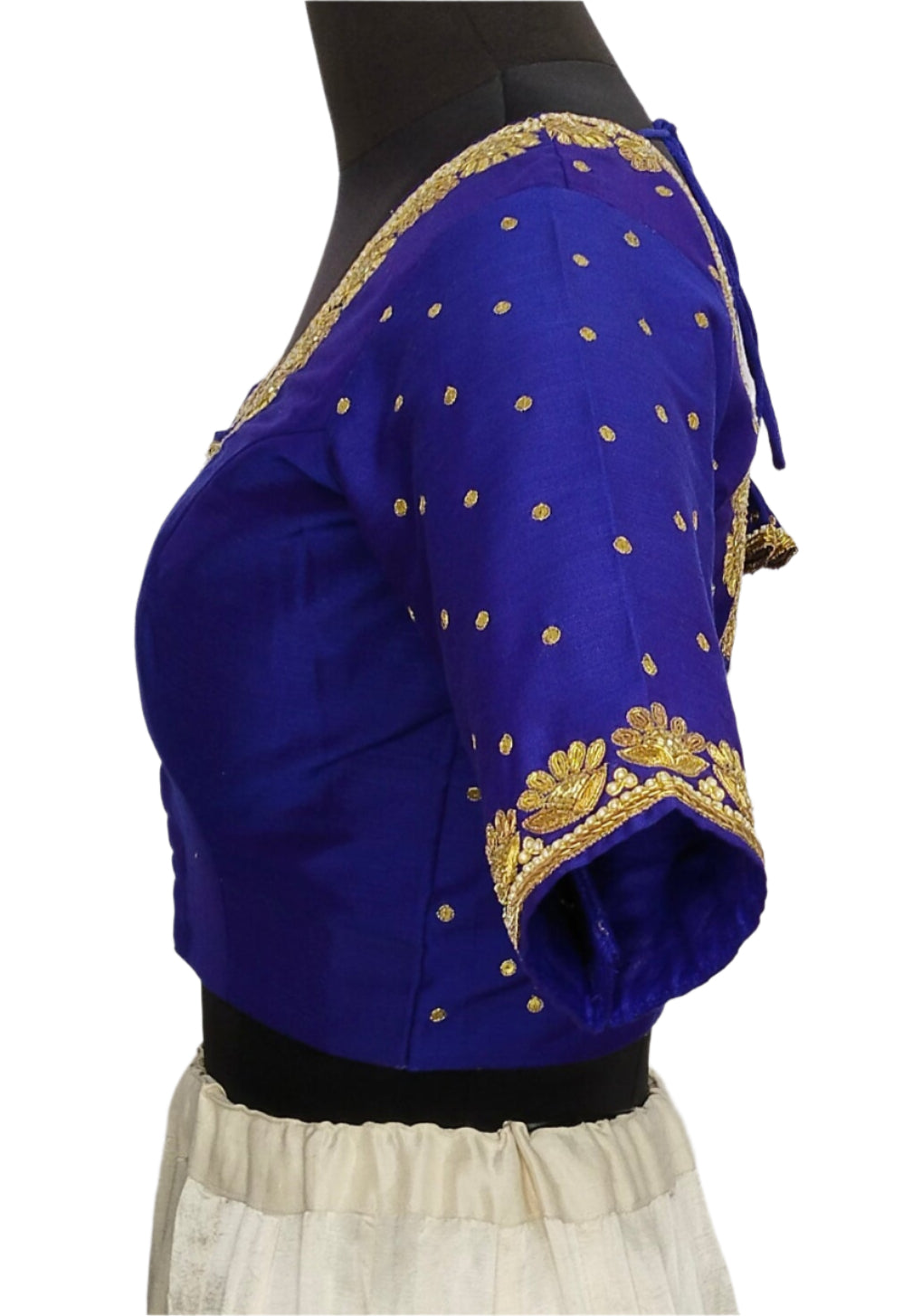 Regal Sabiya Handcrafted Zardozi Blouse (Royal Blue)