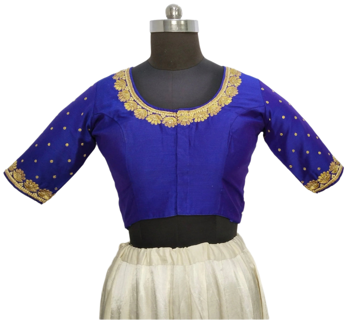 Regal Sabiya Handcrafted Zardozi Blouse (Royal Blue)