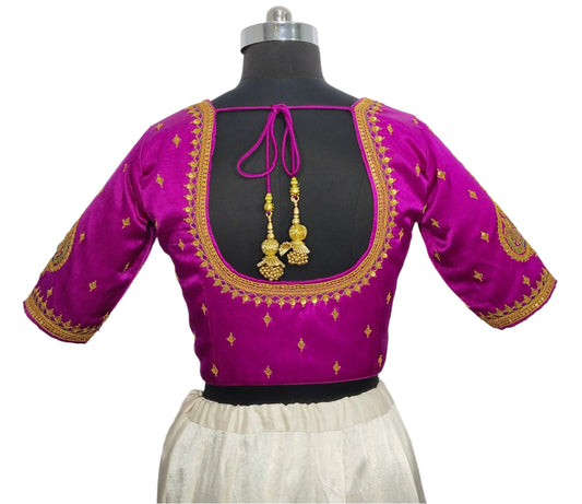 Vivah Vogue Marodi Embroidery Blouse (Magenta)