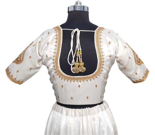 Vivah Vogue Marodi Embroidery Blouse (Off White)
