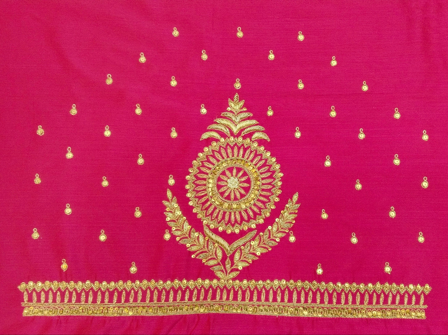 Classic Butta Zardozi Embroidery Piece (Pink)