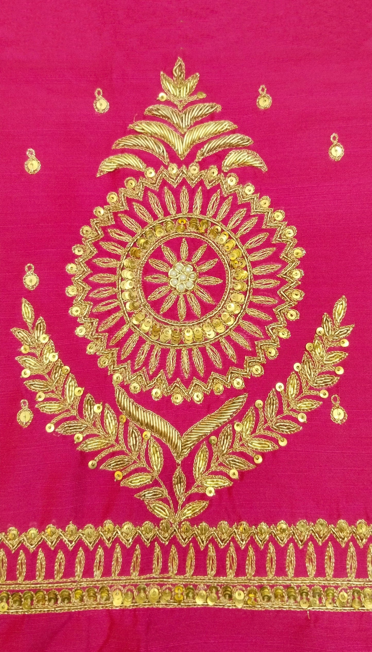 Classic Butta Zardozi Embroidery Piece (Pink)