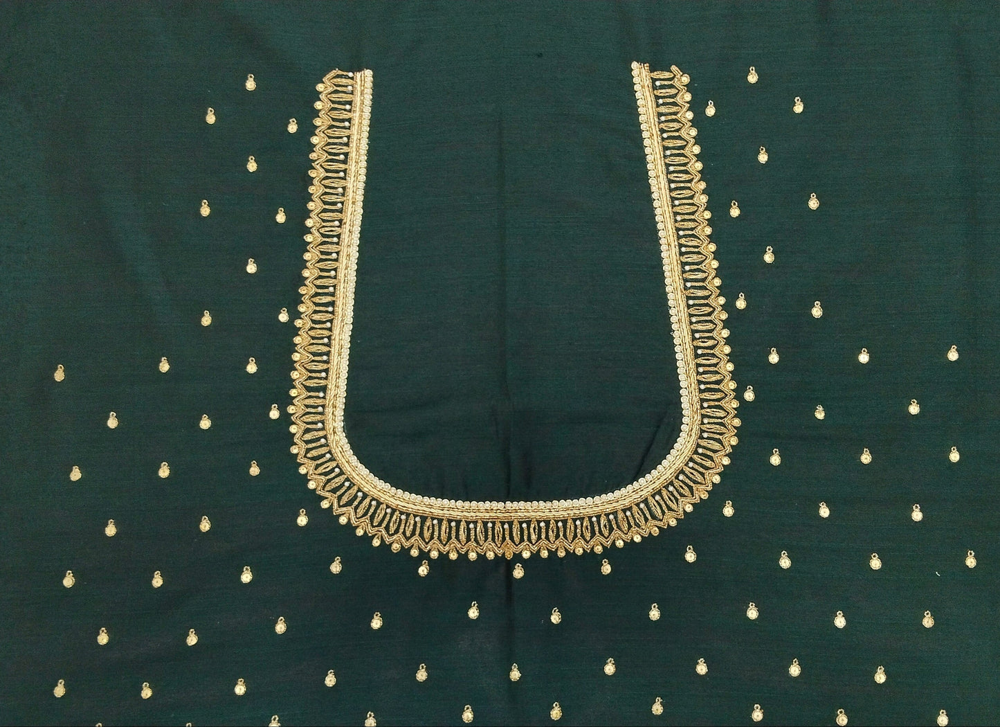Classic Butta Zardozi Embroidery Piece (Bottel Green)