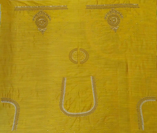 Classic Butta Zardozi Embroidery Piece (Mustard Yellow)
