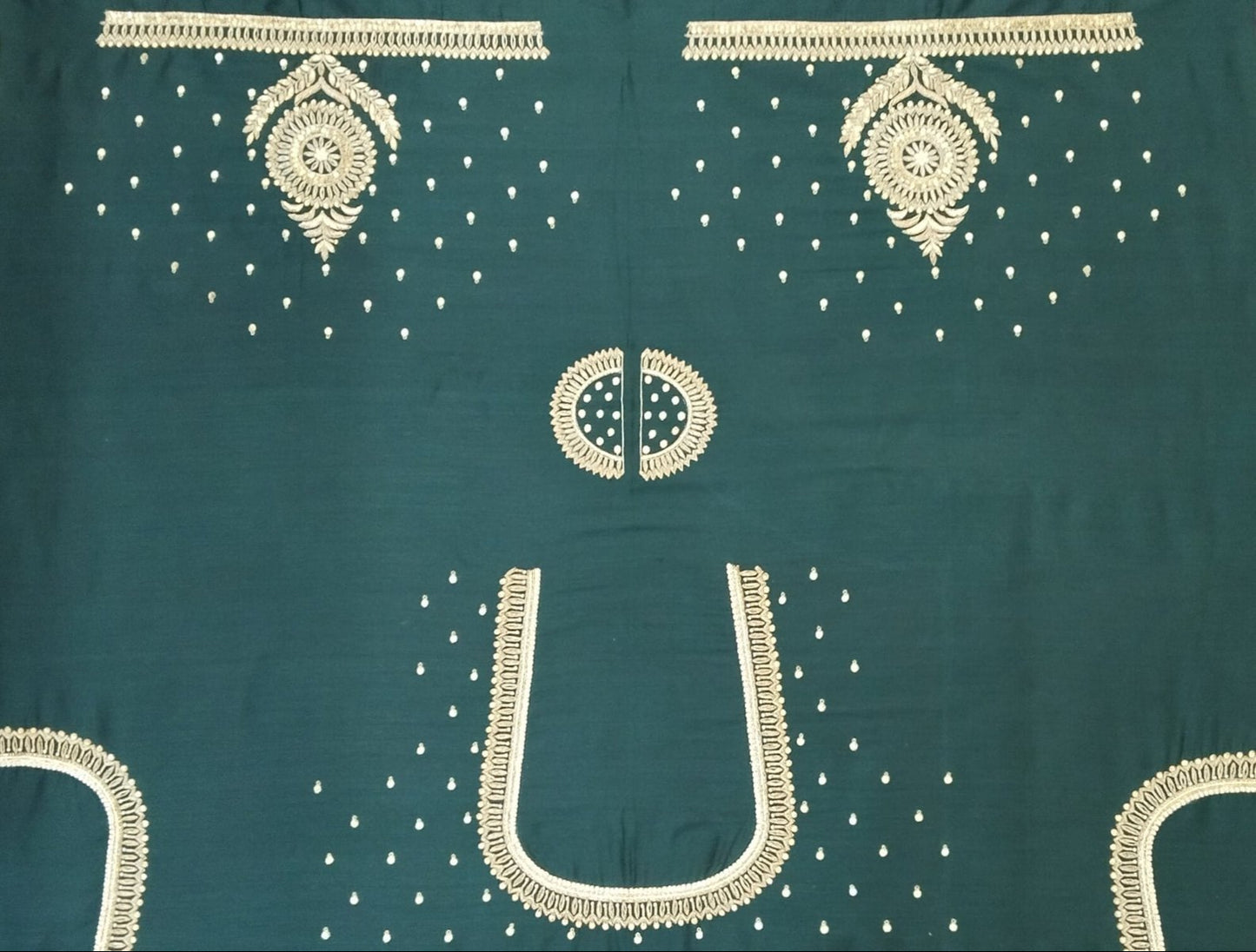 Classic Butta Zardozi Embroidery Piece (Bottel Green)