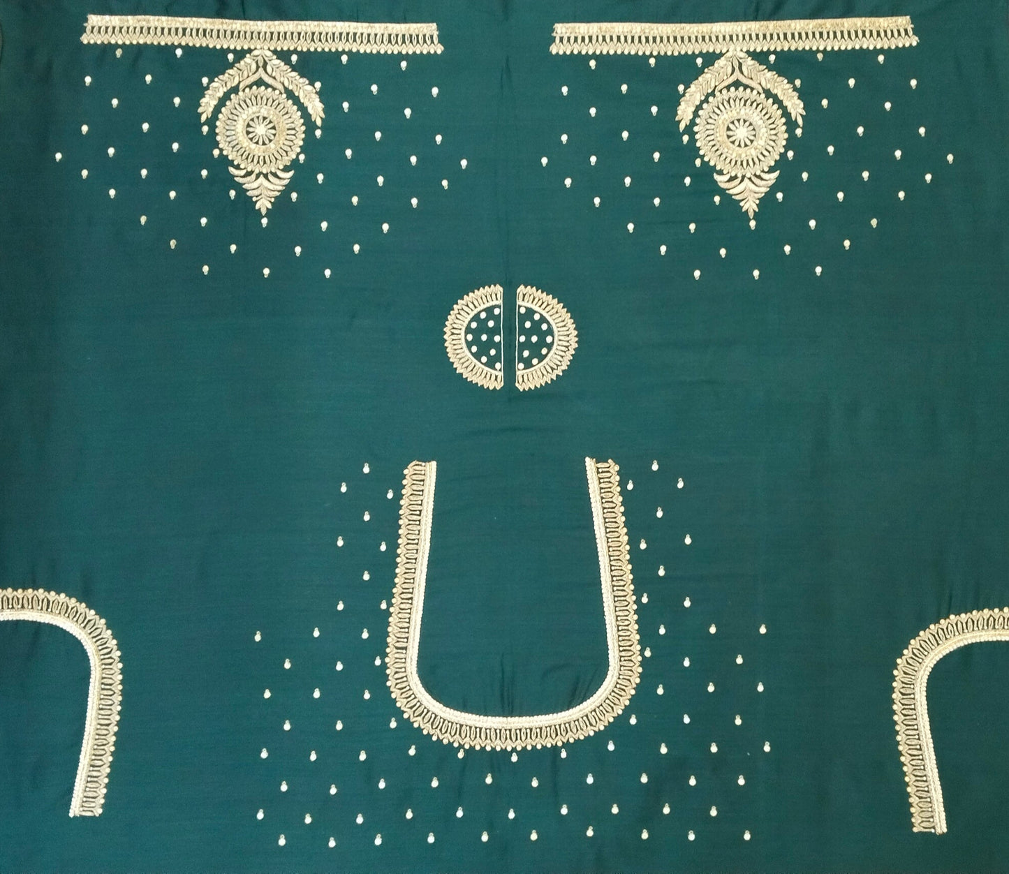 Classic Butta Zardozi Embroidery Piece (Bottel Green)