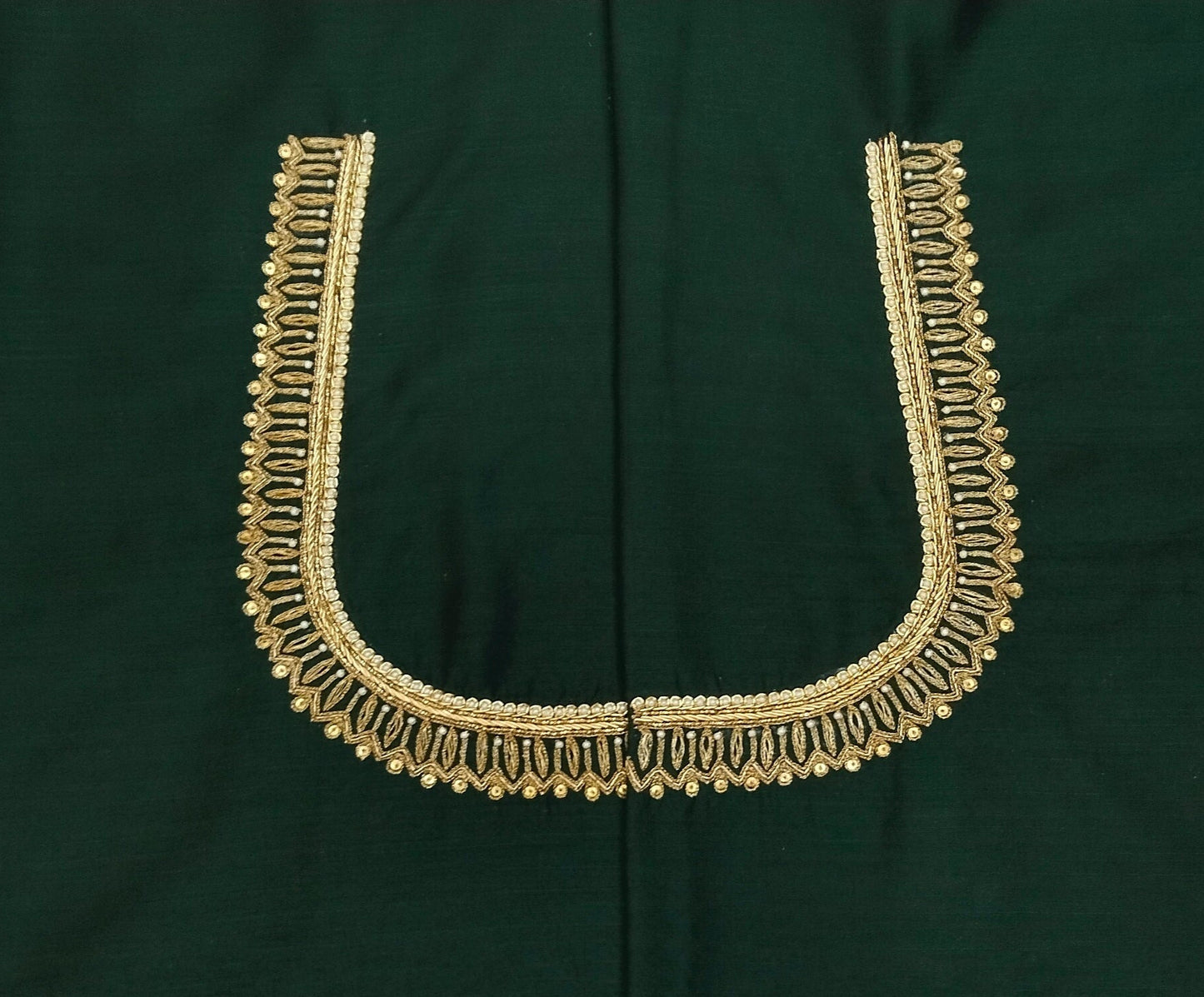Classic Butta Zardozi Embroidery Piece (Bottel Green)
