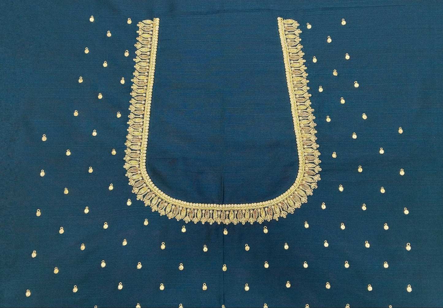 Classic Butta Zardozi Embroidery Piece (Turkish Blue)