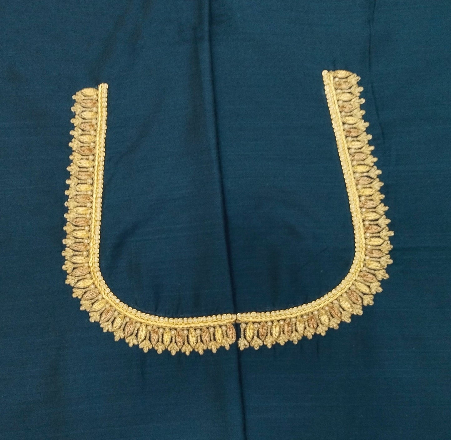 Classic Butta Zardozi Embroidery Piece (Turkish Blue)