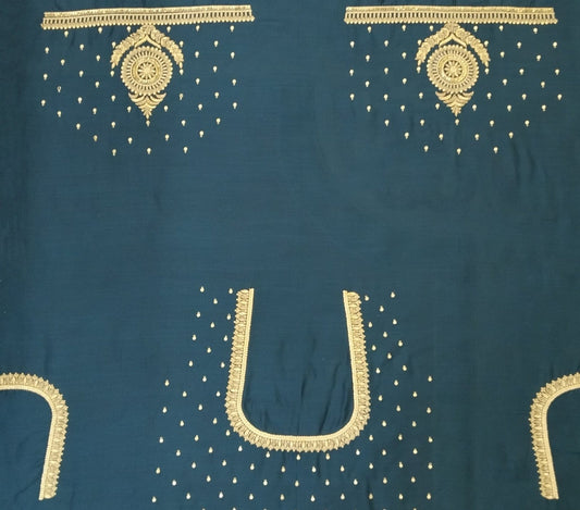 Classic Butta Zardozi Embroidery Piece (Turkish Blue)