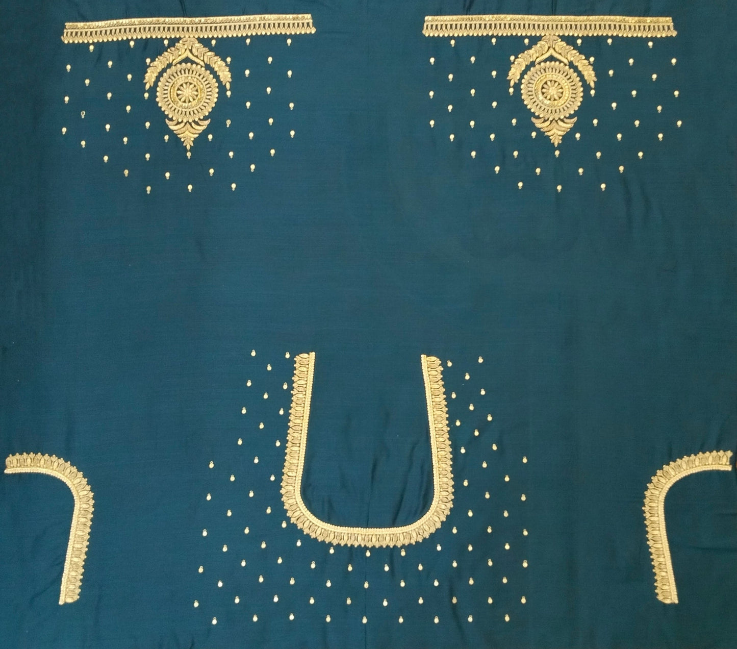 Classic Butta Zardozi Embroidery Piece (Turkish Blue)
